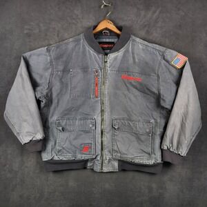 Snap-on Tools Insulated Work Jacket Mens 3XL Faded Canvas Utility Quilt Lined